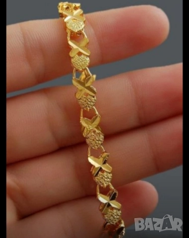 Нежна гривна от 9к попълнено злато 15 лв., снимка 2 - Гривни - 51780956