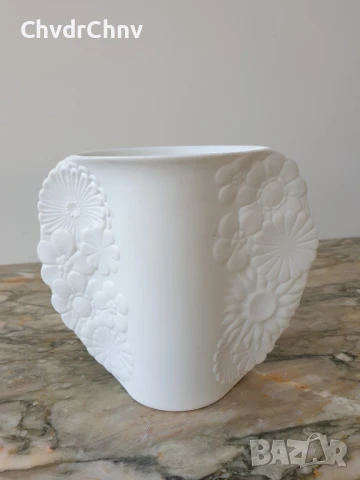 3бр ALKA Kaiser вази/АЛКА Кайзер Бавария стара немска порцеланова ваза/бяла-модернизъм-бисквит