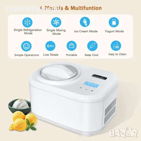 Машина за сладолед KUMIO Ice Cream Maker,Гаранция, снимка 3 - Фризери - 47784720