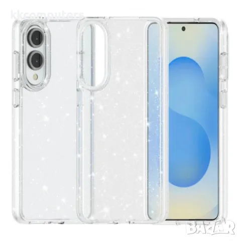 Силиконов кейс Shine 2 mm брокатен, За Samsung Galaxy S25 Edge, Прозрачен