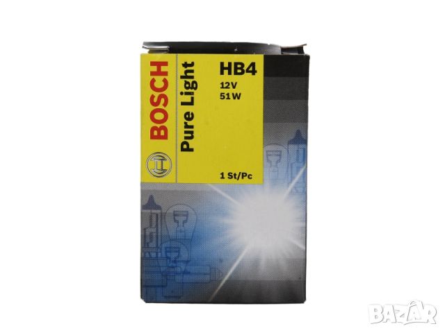 BOSCH HB4 Pure Light халогенна крушка, снимка 3 - Аксесоари и консумативи - 45891604