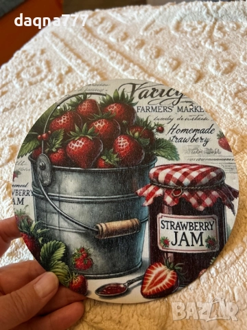 Винтидж ръчен дървен декор за стена украса ягоди, снимка 7 - Пана - 51997413