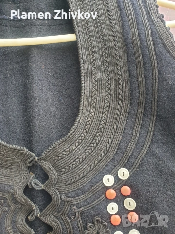 етнографски черен елек с мого гайтани и декорация, снимка 5 - Антикварни и старинни предмети - 53632449