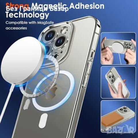 Нов Прозрачен Калъф за iPhone 15 Pro 360° Защита с MagSafe и протектор Айфон, снимка 8 - Калъфи, кейсове - 46852550