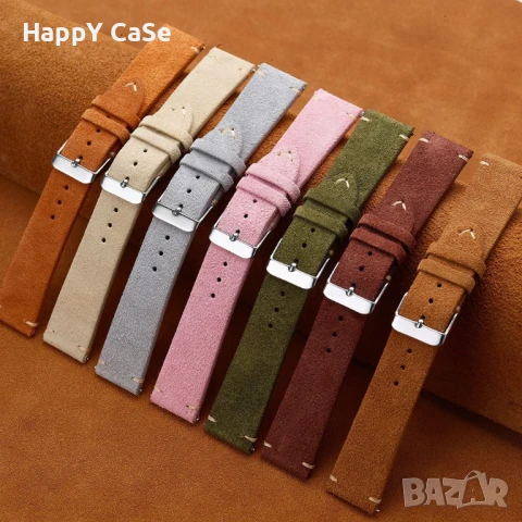 SUEDE Велурена кожена каишка за Huawei Watch/Samsung/Garmin/Xiaomi/Apple/Amazfit