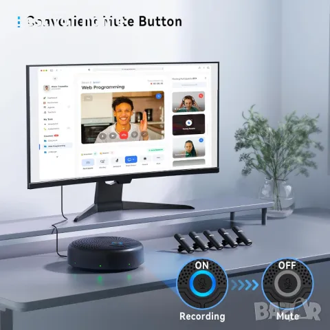 BALILA Конферентен високоговорител и микрофон с безжични микрофони, снимка 7 - Микрофони - 50334989