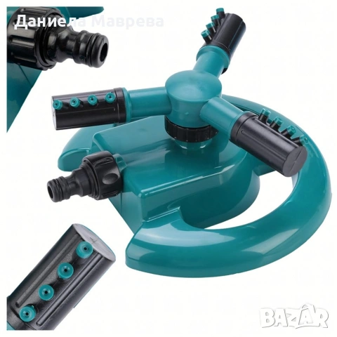 Автоматична градинска пръскачка с 3 регулируеми рамена и 12 дюзи, 360°, снимка 5 - Градински мебели, декорация  - 53389035