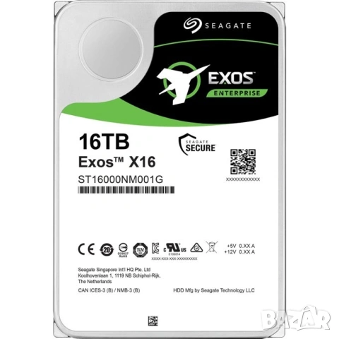 16TB Seagate Exos X16 (ST16000NM001G) – Enterprise HDD за NAS/Сървър