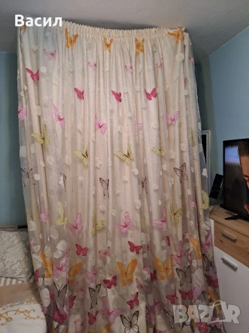 Плътна завеса с тънка декорация 3.45 на 2.47 см, снимка 7 - Пердета и завеси - 53611237