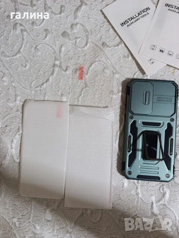 Брониран хибриден калъф за Samsung galaxy S23FE с плъзгаща се камера и 360° въртящ се пръстен , снимка 3 - Калъфи, кейсове - 52829728