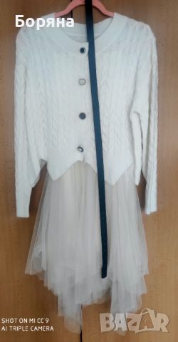 Нова рокля тюл и жилетка с колан, снимка 2 - Рокли - 45887196