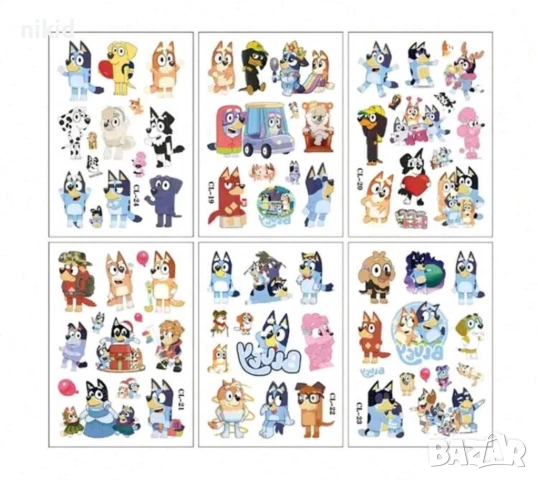 Блуи и Бинго Bluey and Bingo Tattoo татос татуировка временна детска татоси детски татоси татуси, снимка 4 - Други - 42826456