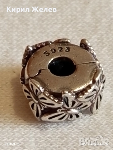 Клипс талисман за гривна Пандора сребро с декорация пеперуди 52418, снимка 6 - Гривни - 52718413