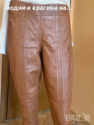 Панталон  Saint Tropez,естествена кожа,цвят коняк, размер М, снимка 2 - Панталони - 53443140