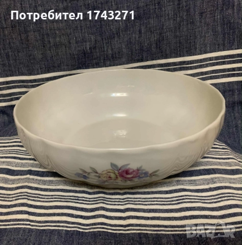 Голяма порцеланова купа произведена в Разград, снимка 2 - Чинии - 52949485