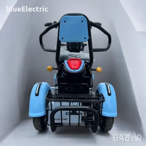 Двуместна електрическа триколка blueElectric Pudding 1800W | 48V | 23Ah | BABY BLUE, снимка 5 - Мотоциклети и мототехника - 49745628