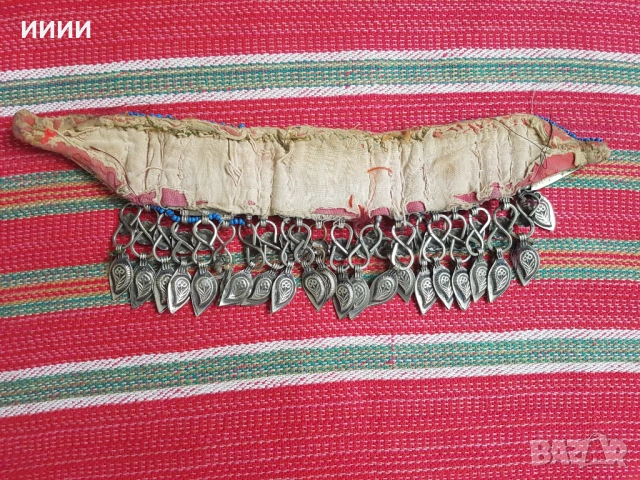 Родопски османски сребърен прочелник трепка кучка сокай накит , снимка 2 - Антикварни и старинни предмети - 53140857