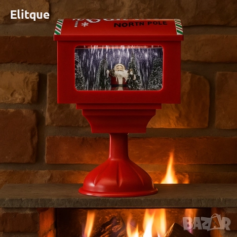 Музикална пощенска кутия „Santa North Pole“ с ефект на падащ сняг, снимка 3 - Други - 52739609