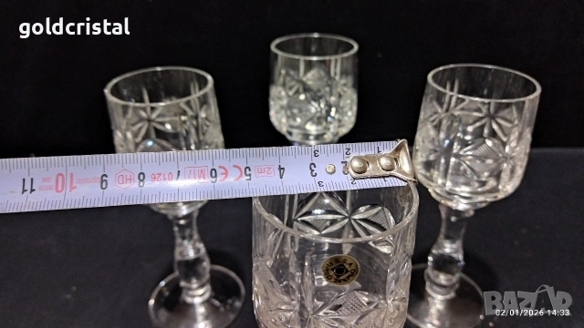 кристални чаши за ракия , снимка 4 - Антикварни и старинни предмети - 52959166