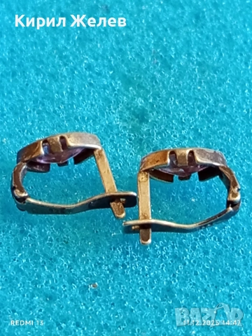 Винтидж сребърни обеци с овален камък РОЗОВ КВАРЦ стил и елегантност 50461, снимка 3 - Обеци - 52736115