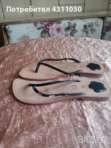 Нови летни дамски чехли естествена кожа 41 номер, снимка 3 - Чехли - 53467642