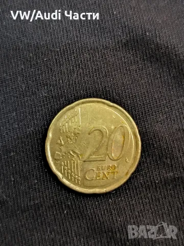 Монета 20 евро цента Белгия 2007г. 20 Euro Cent Belgium Albert II , снимка 1 - Нумизматика и бонистика - 49038680