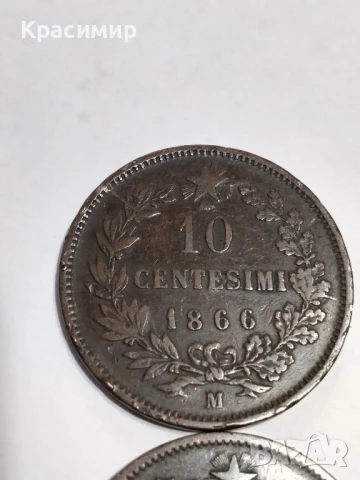 10 Чентесими 1866 г., снимка 4 - Нумизматика и бонистика - 51142179