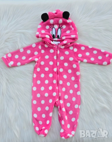 Поларен ромпър Мини Маус 0-3 месеца, снимка 6 - Бебешки гащеризони - 52358811