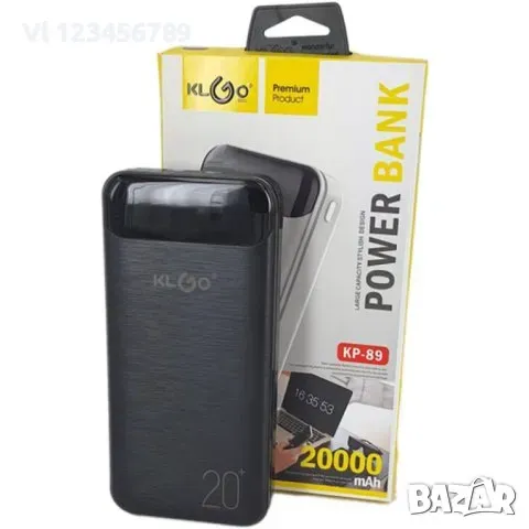 KLGO Преносима батерия 20000mAh premium KP-89, Power bank, снимка 5 - Външни батерии - 48636308