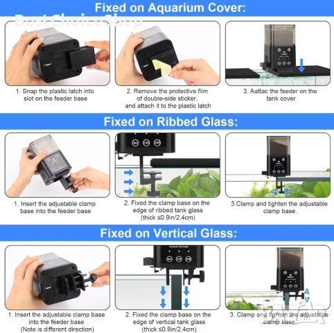 Автоматична хранилка за риби fishkeeper с три режима на хранене с таймер, 200 мл, снимка 7 - Оборудване за аквариуми - 54179534