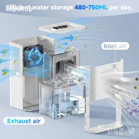 Чисто нов компактен влагоабсорбатор MaidellAir – 2.7L капацитет, супер тих и LED осветление , снимка 3 - Влагоабсорбатори и влагоуловители - 53622881