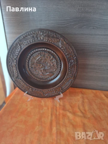 Чиния за стена от дърво, снимка 2 - Други - 51222102