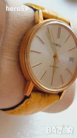 Мъжки швейцарски механичен автоматичен часовник 1970-80г.Отлично състояние , снимка 5 - Мъжки - 50910212