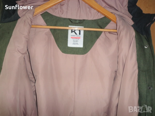 Дамско зелено топло зимно парка яке  Kari Traa с качулка, размер L  , снимка 10 - Якета - 53397755