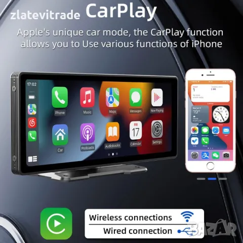 Преносим Carplay и Android Auto с DVR и AHD задна камера, снимка 4 - Навигация за кола - 48368567