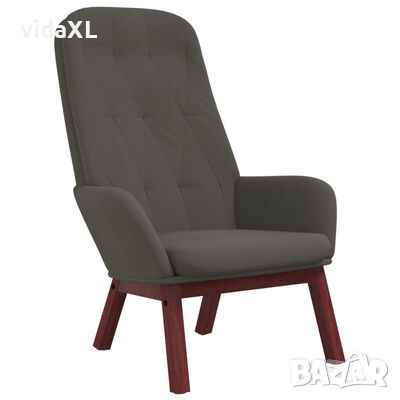vidaXL Релакс стол, тъмносив, кадифе(SKU:341352