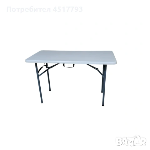 Сгъваема правоъгълна градинска маса, бяла - 181.5 × 74 × 74 см, снимка 2 - Градински мебели, декорация  - 54154426