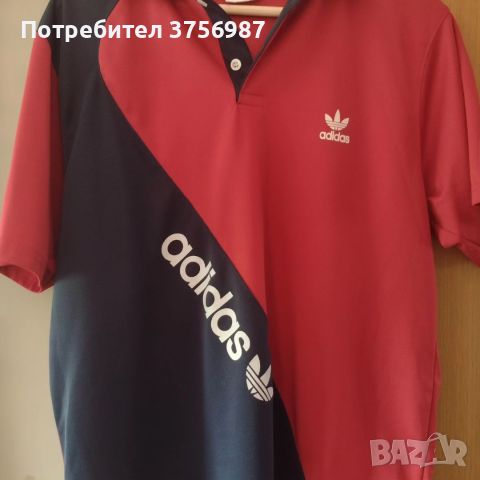 Adidas Originals тениска с яка XXL по етикет, но е по-скоро L, снимка 2 - Тениски - 46129726