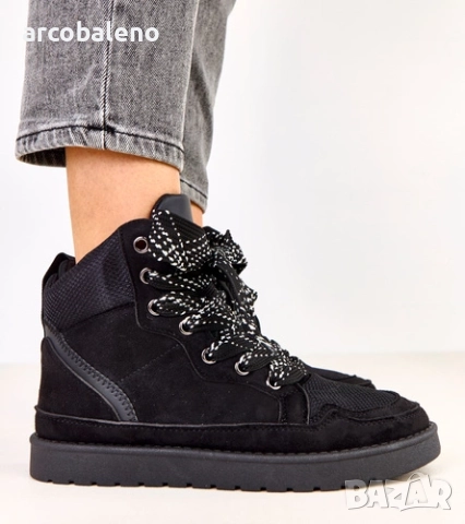 Дамски високи маратонки с дебели връзки от Klevis, снимка 4 - Маратонки - 52425560