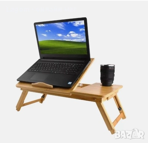Сгъваема масичка за лаптоп, регулируема с вентилация, с малко чекмедже