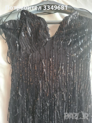 Официална черна рокля на паети, снимка 2 - Рокли - 53741831