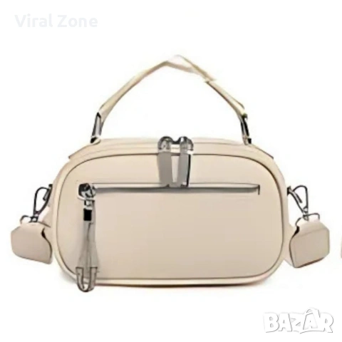 Модерна дамска чанта с ципове в различни цветове, снимка 4 - Чанти - 53290544