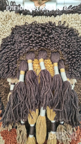 Ръчно изработено стенно пано/килим от естествена вълна, снимка 4 - Пана - 54184038