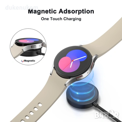 Зареждащ кабел за Samsung Galaxy Watch – магнитен, USB док станция, снимка 3 - Смарт гривни - 53353519