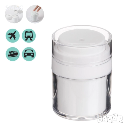 Бурканче за пътуване с помпа 30 g, бяло_1246192