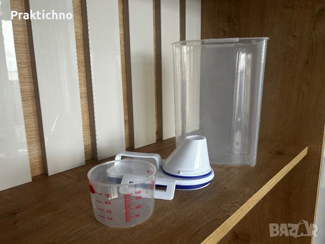 Kутия с мерителна чашка за съхранение на перилен препарат или зърнени култури 🧴🦴🌽🍚🥜🫘, снимка 8 - Кутии за храна - 45675184