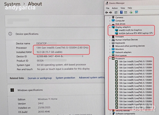 Lenovo Legion 5/NVidia RTX 4050 6GB/Intel Core i5 13500H/16GB RAM/512GB SSD/16' 2K 165Hz геймърски, снимка 13 - Лаптопи за игри - 51455426