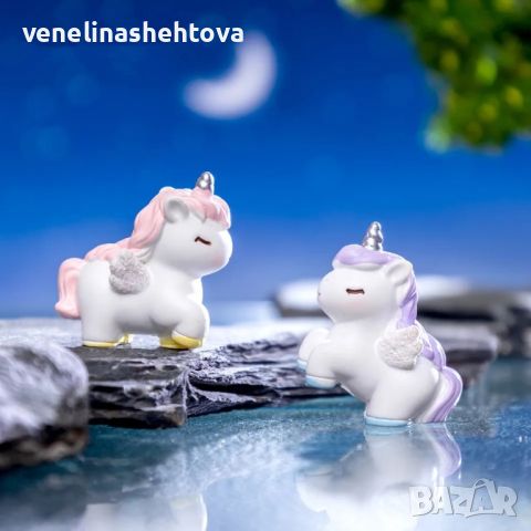 Unicorn Еднорог пластмасова фигурка топер за декорация на торта игра, снимка 3 - Други - 46584237