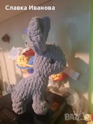 Зайче плетено на една кука, снимка 3 - Арт сувенири - 49775502