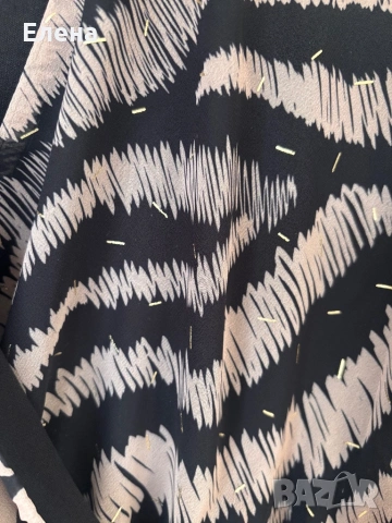 Рокля в черно и златисто, снимка 3 - Рокли - 53137943